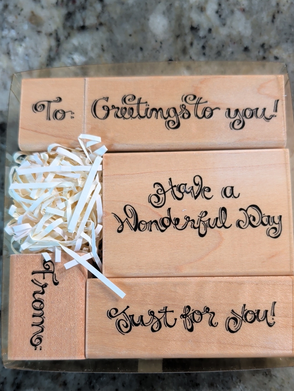 Natural Wood Sentiment Stamp Set NEW